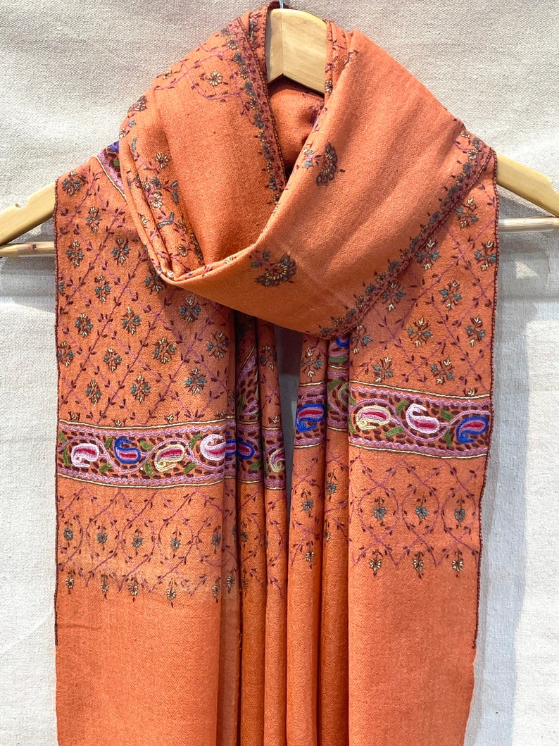 Kashmiri Cashmere Aari Scarf Designer Kashmiri Shawl Etsy