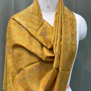 Kashmiri Sozni Embroidery Pure Pashmina Scarf, Designer Kashmiri Shawl, HandMade Pashmina Shawl, Kashmiri Scarf, Wedding Pashmina, 28*80 in