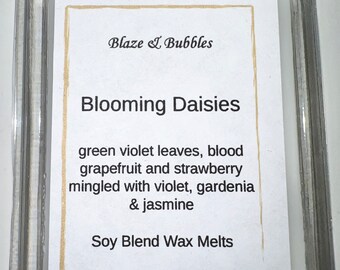 Cera derretida Blooming Daisies Soy Blend, conchas de almeja, sin llama