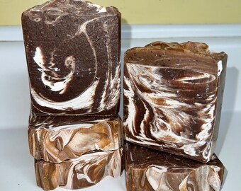 Tabaco y vainilla, jabón procesado en frío, manteca de karité, masculino