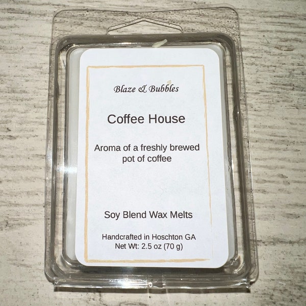 Coffee House Soy Blend Wax Melts, Clam shell wax melts