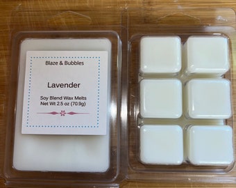 Cera fundida con mezcla de soja y lavanda, con forma de concha