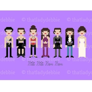 Selena Quintanilla Music Icon Fashion Costume Looks  - Biddi Biddi Bom Bom - PDF Cross-stitch Pattern - Instant Download