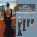 Long Sleeve Backless Dress Pattern 3 in 1