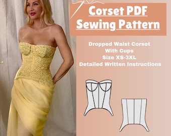 Korsett mit tiefer Taille (XS-3XL) (PDF-Muster)