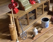 Metal Cash Register Butter Churn Rug Beater Metal Coffee Grinder Diminutive Doll Fairy House Garden Vintage Miniature Furniture Accessories