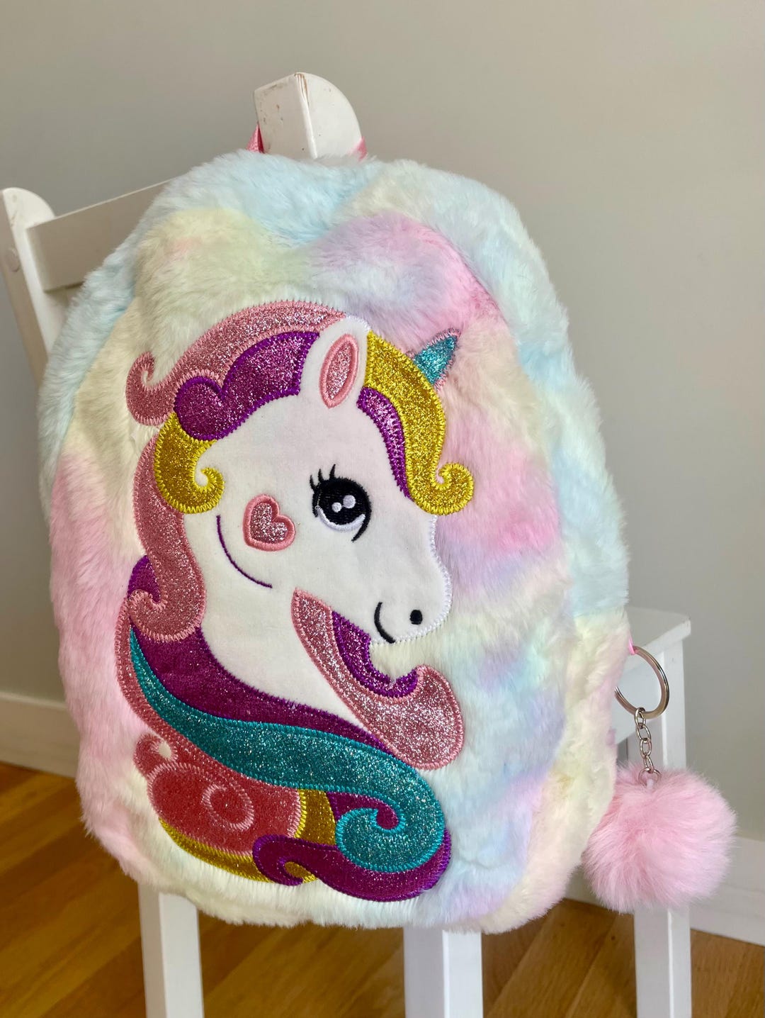 fluffy mini unicorn backpack Candy the Step into a world of wonder with the Hopalong Unicorn Backpack available in a playful Lilac shade DIY Unicorn Fur Backpack Keychain/