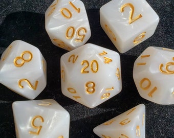 Pearl Serpent - White 7 pc dice set | Dragon Hoard | Tabletop RPG | Gamers | Dice Goblin Collection | d20 system | Goblin | d20 system | dnd