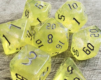 Fairy Dragon - Lemon 7 pc dice set | Dragon Hoard | Tabletop RPG | Dice Goblin | d20 system | dnd