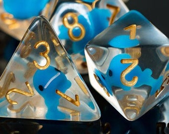 Blue Whale Baby 7 pc dice set | Dragon Hoard | Tabletop RPG | Dice Goblin | d20 system | dnd