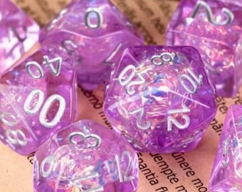 Soul Dragon - Amethyst, Holographic (#5 of 5 Sets) 7 pc dice set | Dragon Hoard | Tabletop RPG | Dice Goblin | d20 system | dnd