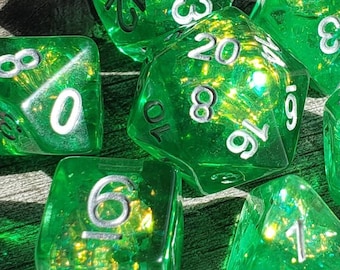 Soul Dragon - Emerald, Holographic (#4 of 5 Sets) 7 pc dice set | Dragon Hoard | Tabletop RPG | Dice Goblin | d20 system | dnd
