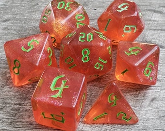Fairy Dragon - Red 7 pc dice set | Dragon Hoard | Tabletop RPG | Dice Goblin | d20 system | dnd