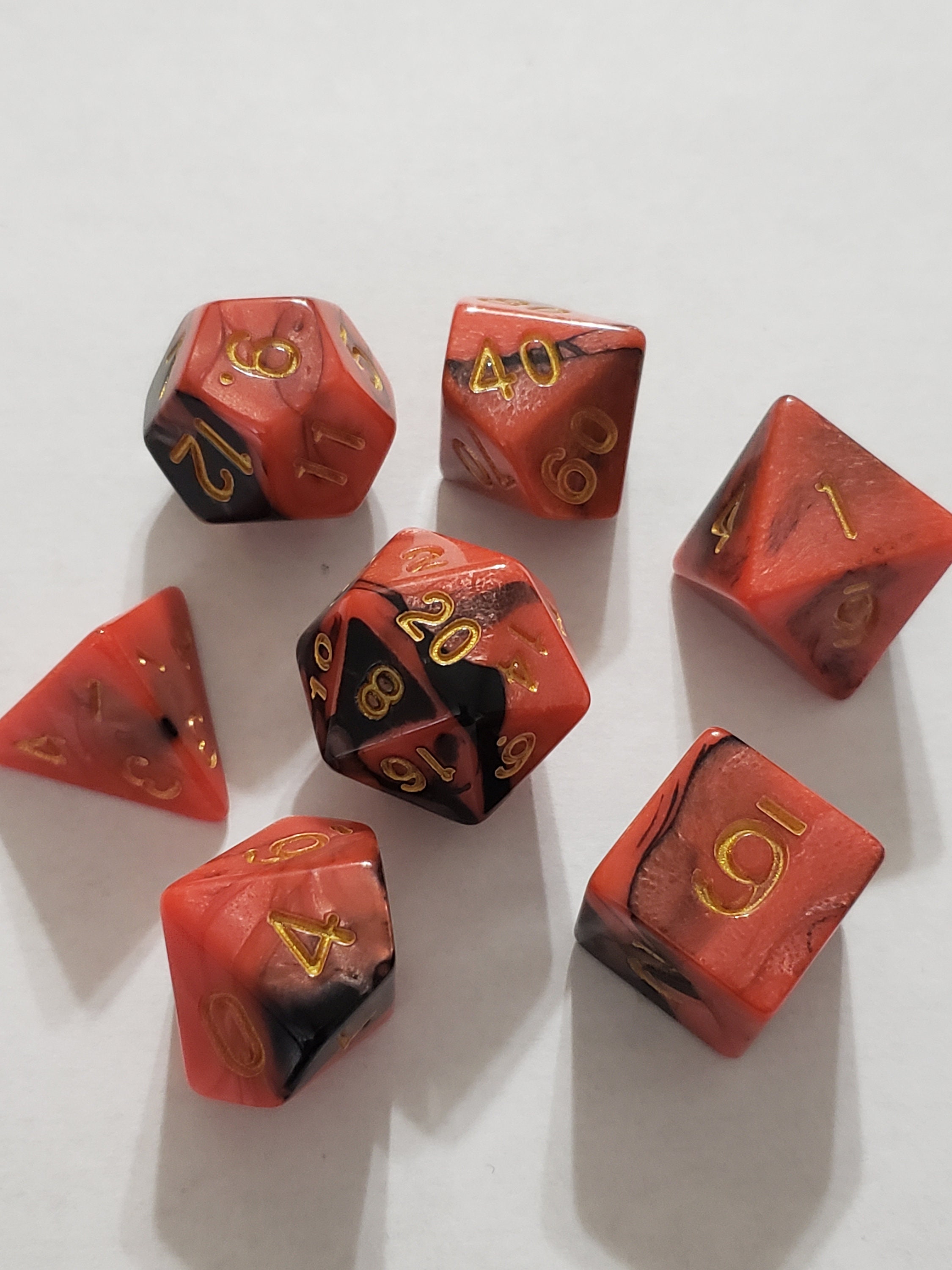 Sinner's Blood Vial Red and Black 7 pc dice set d&d Etsy