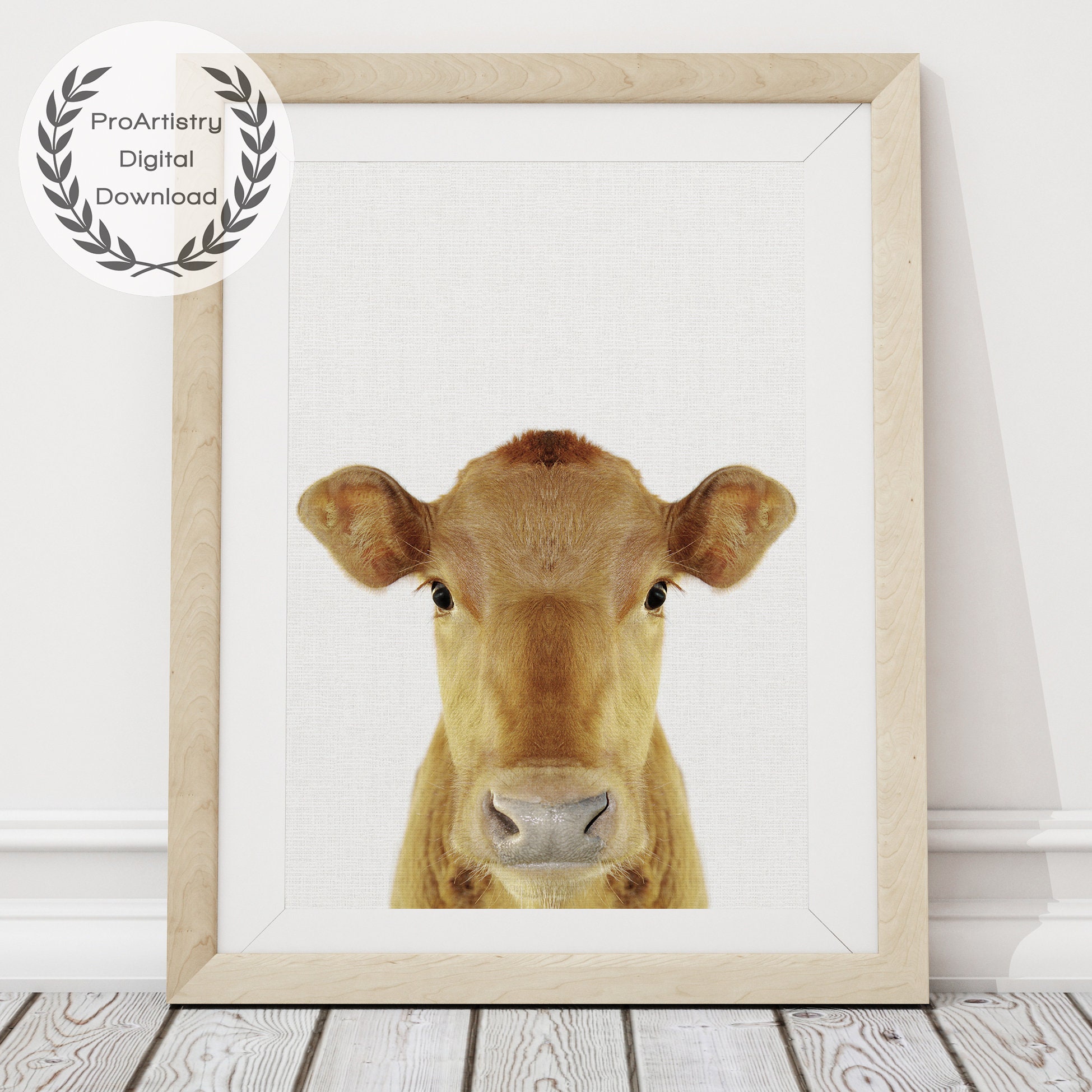 Calf Print Cow Wall Art Baby Cow Poster Printable Wall Art Etsy Canada