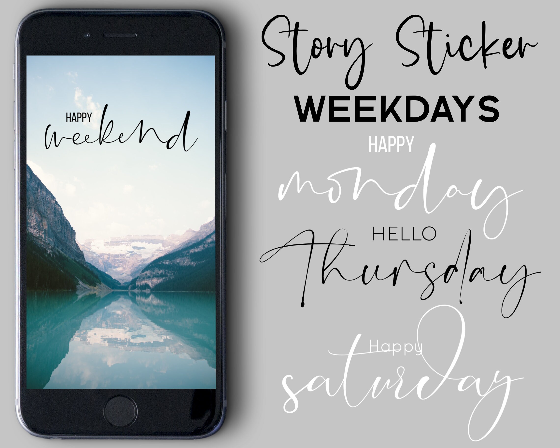 Weekdays Story Sticker 80 Sticker Instagram Daily Etsy
