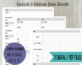 Happy Planner BIG 11 Discs Contacts & Address Book Bundle - 3 Different Layouts 8.5"x11"