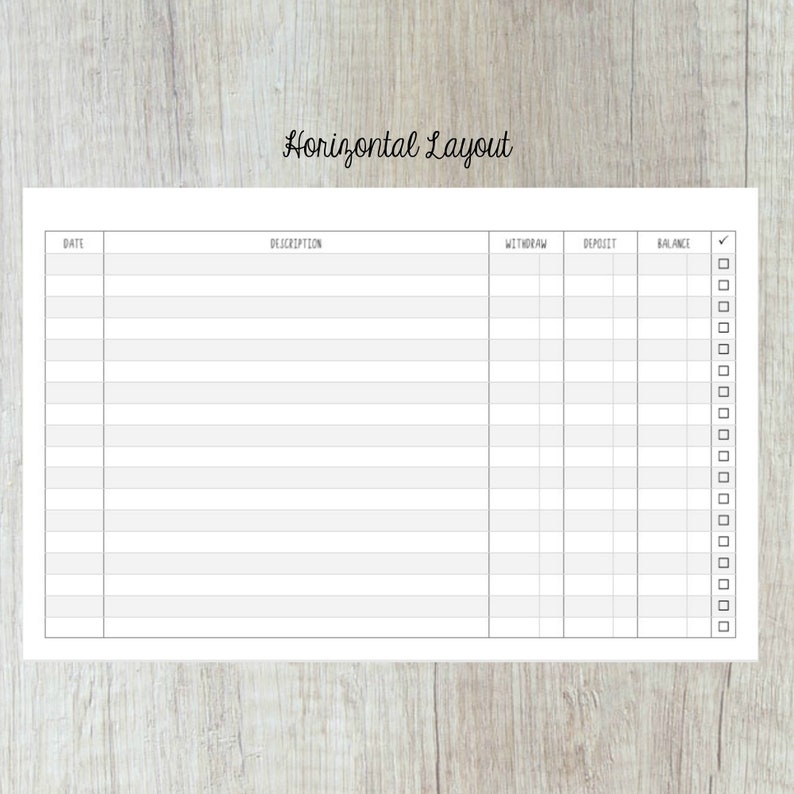 Half Letter Checkbook Register Bundle - 7 Different Layouts 5.5" X 8.5 ...