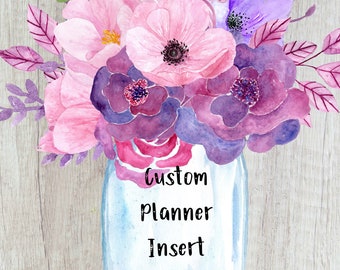 Custom Planner Design, Custom Insert Design, Planner Printable, Planner Insert, Custom Planner, Custom Insert, Planner