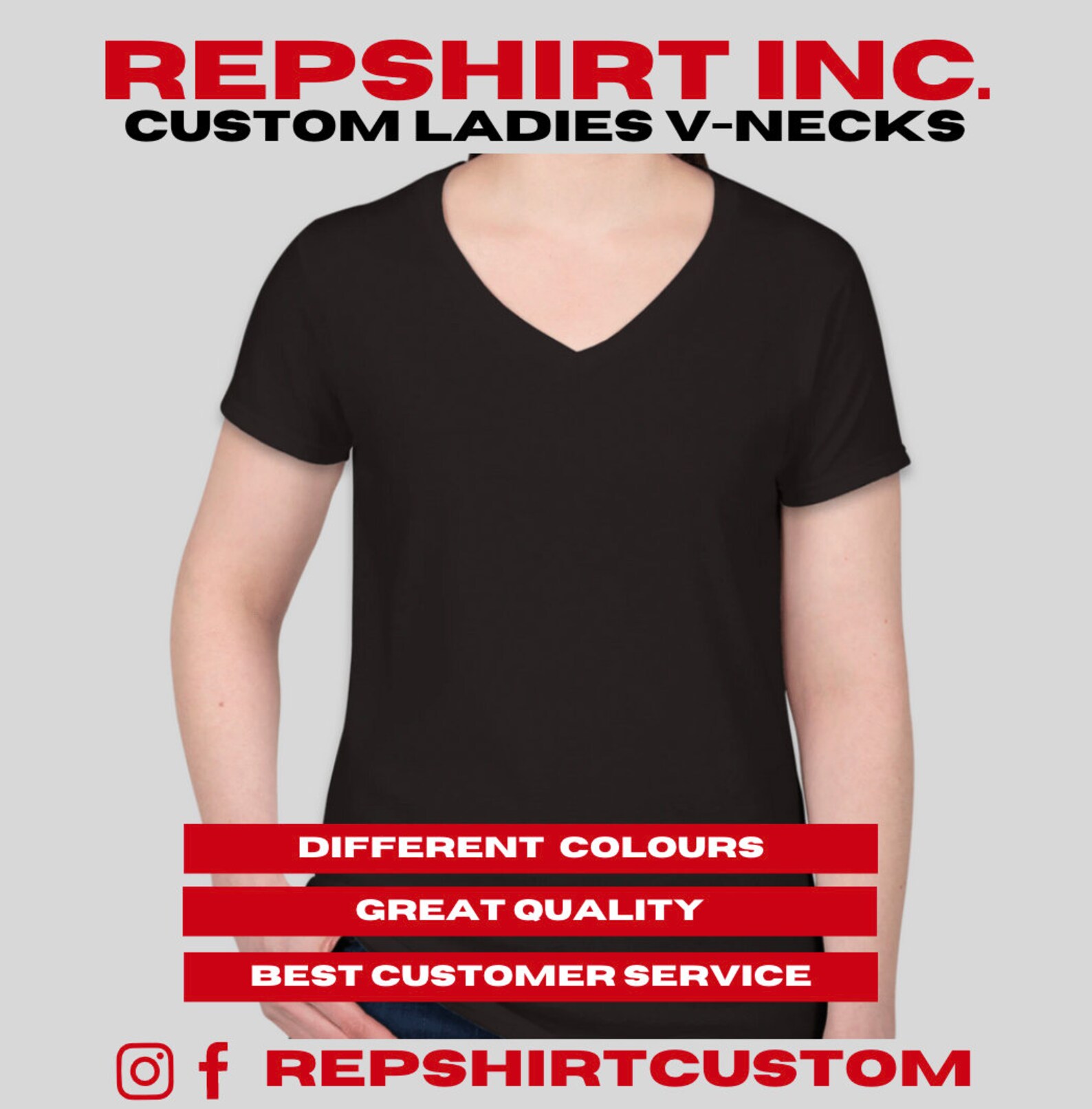 Custom V-Neck T-Shirts | Etsy