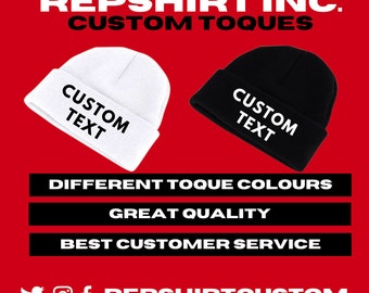 Custom Toques 12" Folded With Embroidery. Custom Apparel in Canada. Local Shop.