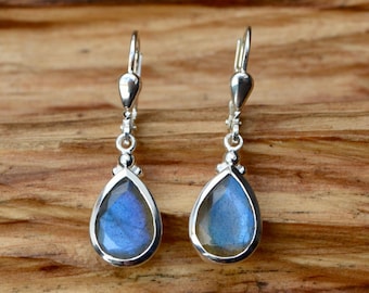 SILVEGO Orecchini da Donna in Argento 925 con Pietra Preziosa Azzurra Larimar, JST14811LPR