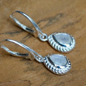 Earrings moonstone, silver, faceted, drop earrings