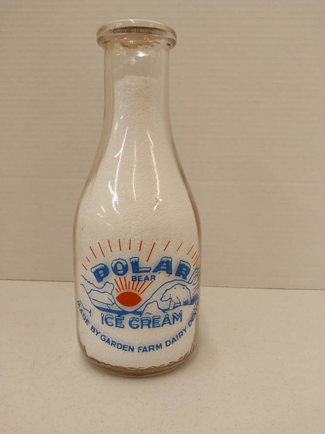 Garden Farms Milk Bottle Advertising Polar Bear Ice Cream Etsy