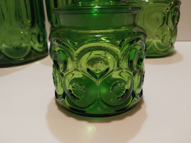 Vintage Moon and Stars Emerald Green Canisters Etsy