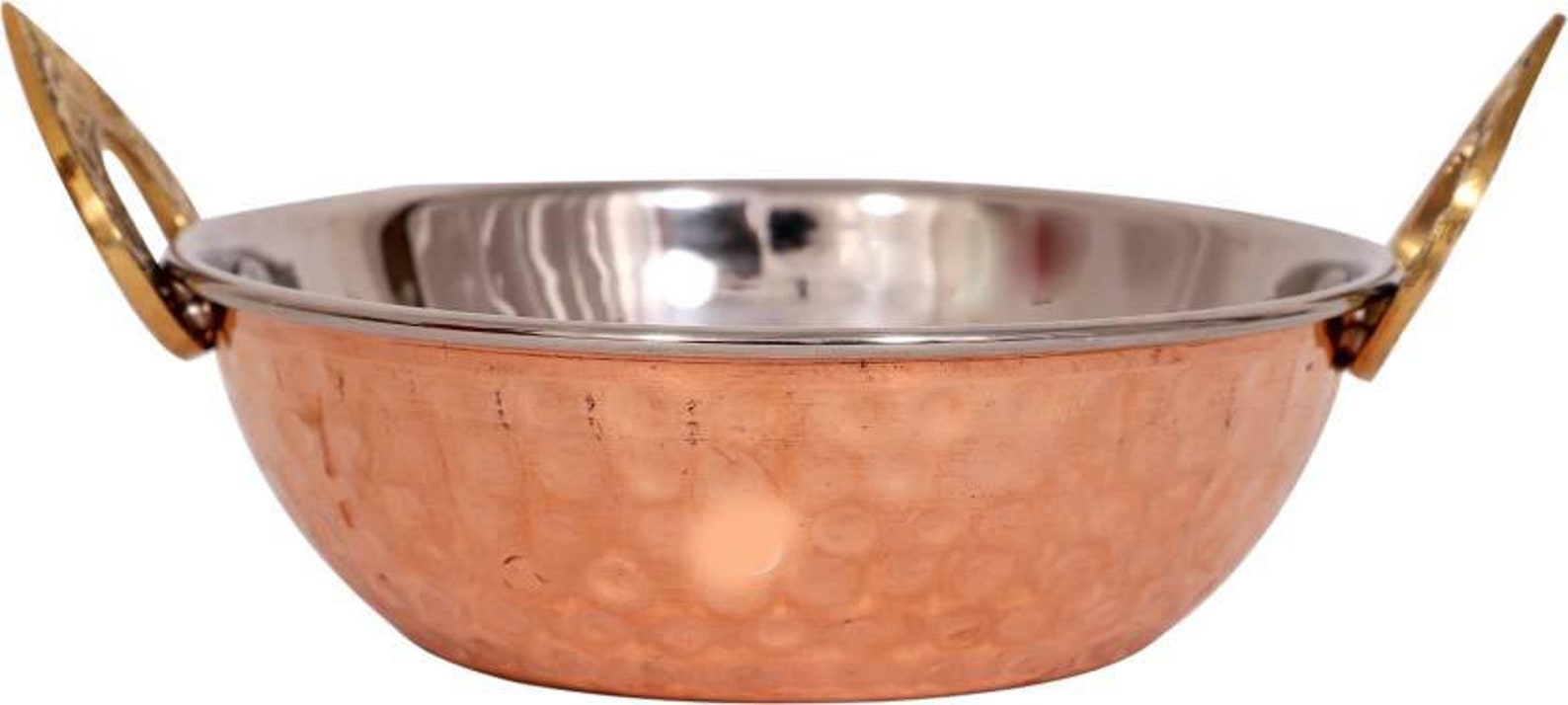 Indian Serving Bowl Copper Stainless Steel Hammered 2 Karahi Etsy