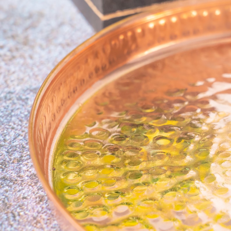 Copper Dinner Plate, Handcrafted Rustic Tableware for Elegant Dining