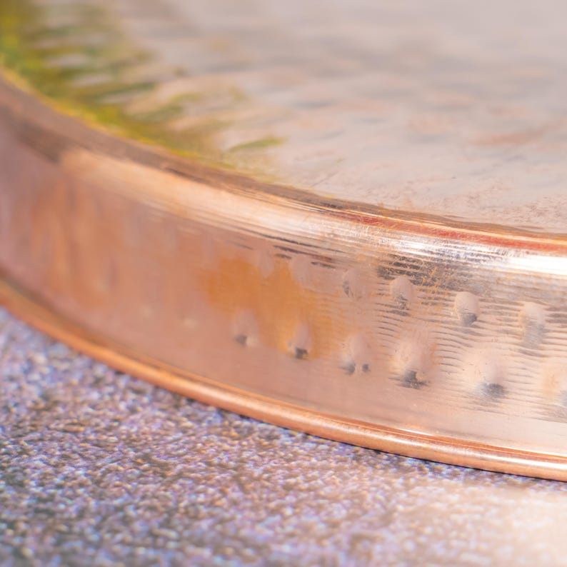 Copper Dinner Plate, Handcrafted Rustic Tableware for Elegant Dining