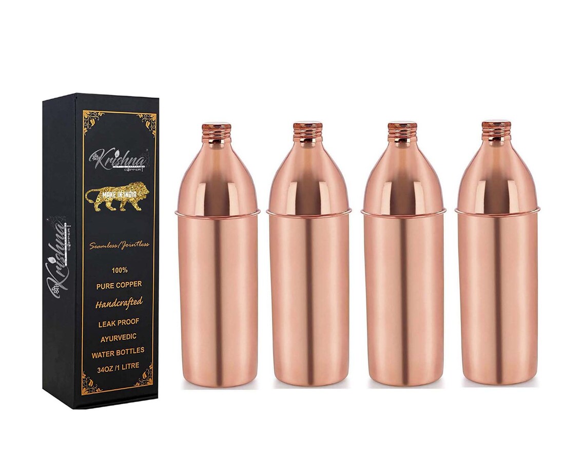 100 Pure copper water Bottle 30 Oz Copper water Bottle Etsy