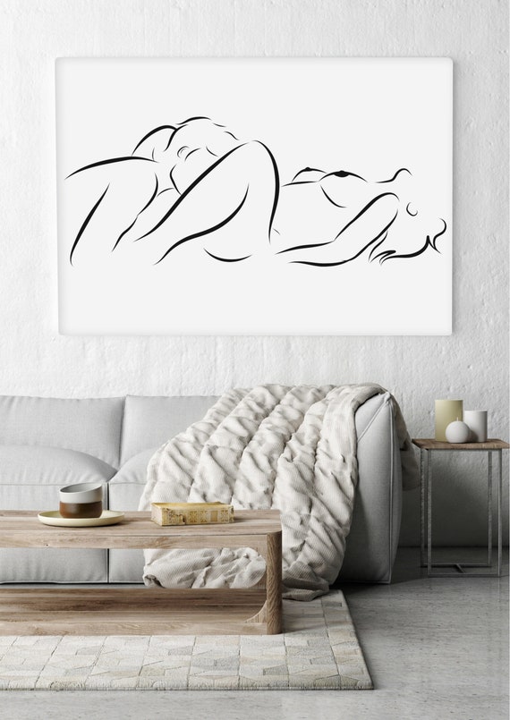 Minimalistischer Oralsex erotische Line Art Oral Sex Art  