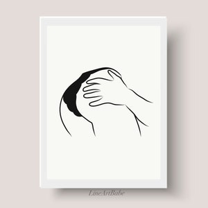 Erotic Line Art Ass, Sex Art Print Bedroom, Abstract Couple ...
