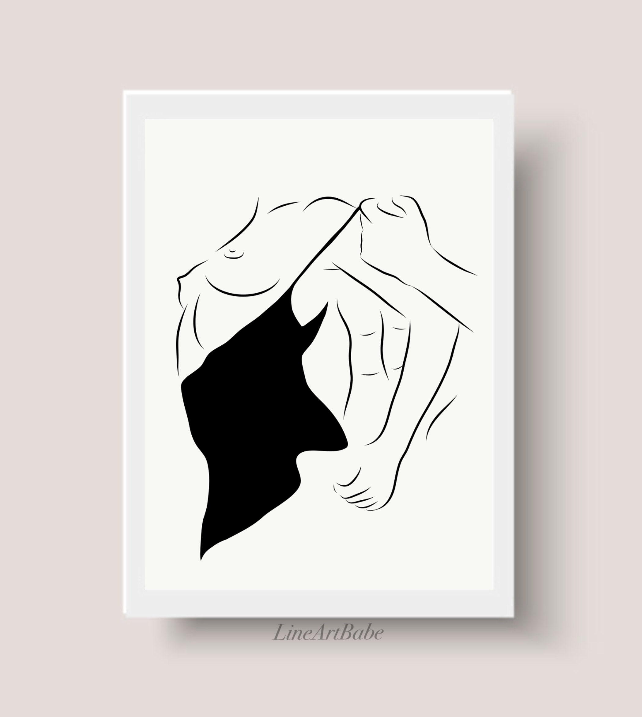 Erotic Line Art Abstract Couple Making Love Minimalist photo