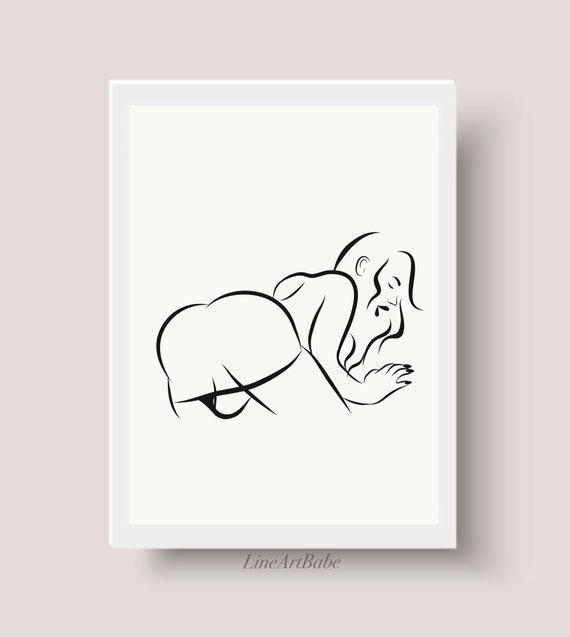 Sex Line Art, Erotic Female Drawing, Minimalist Sexual Position, Abstract Couple Making Love Oral Sex Print Sexy Poster Wall Deco Nude Print