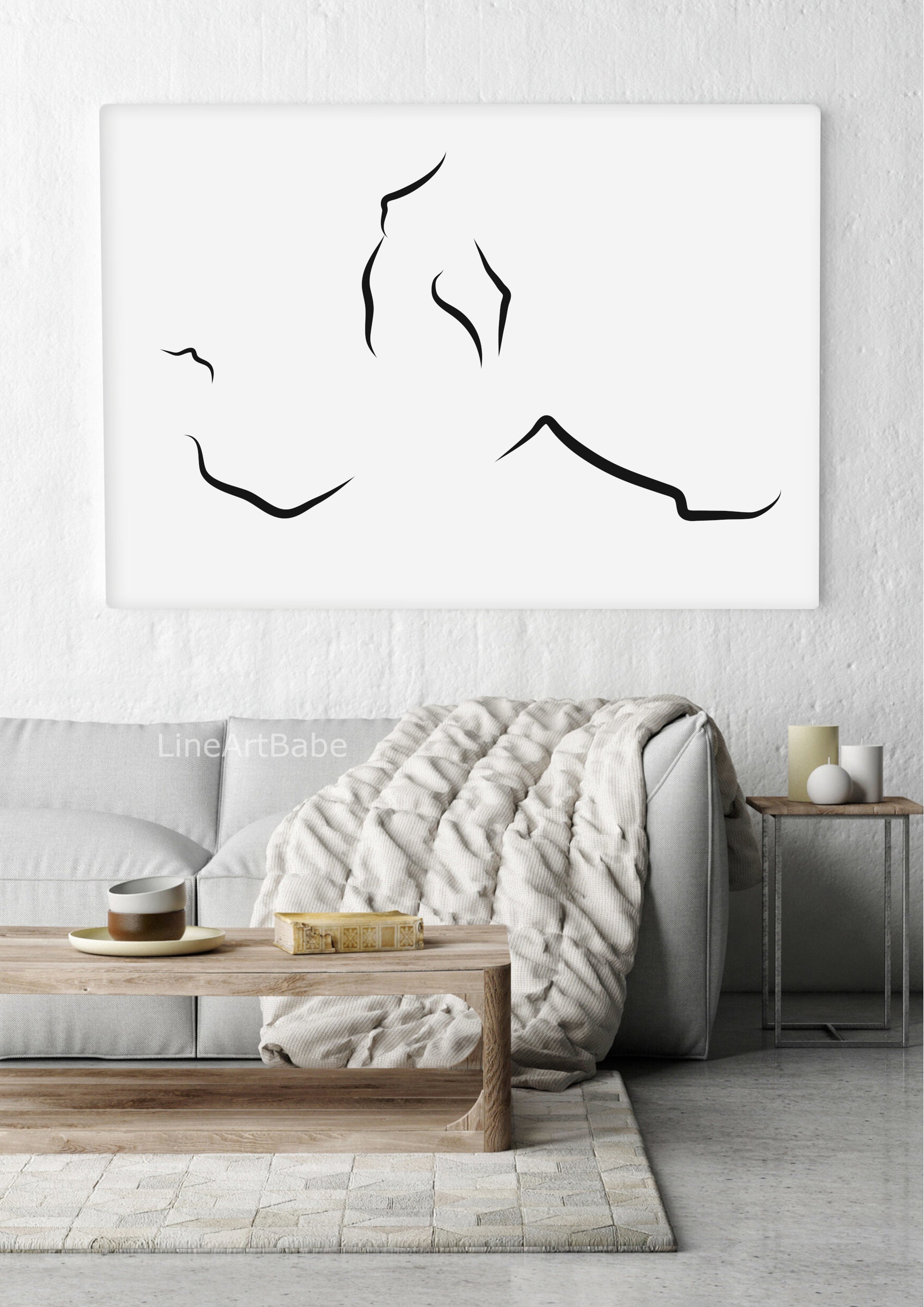 Minimalist Sex Position Line Art Abstract Erotic Poster Bed Room