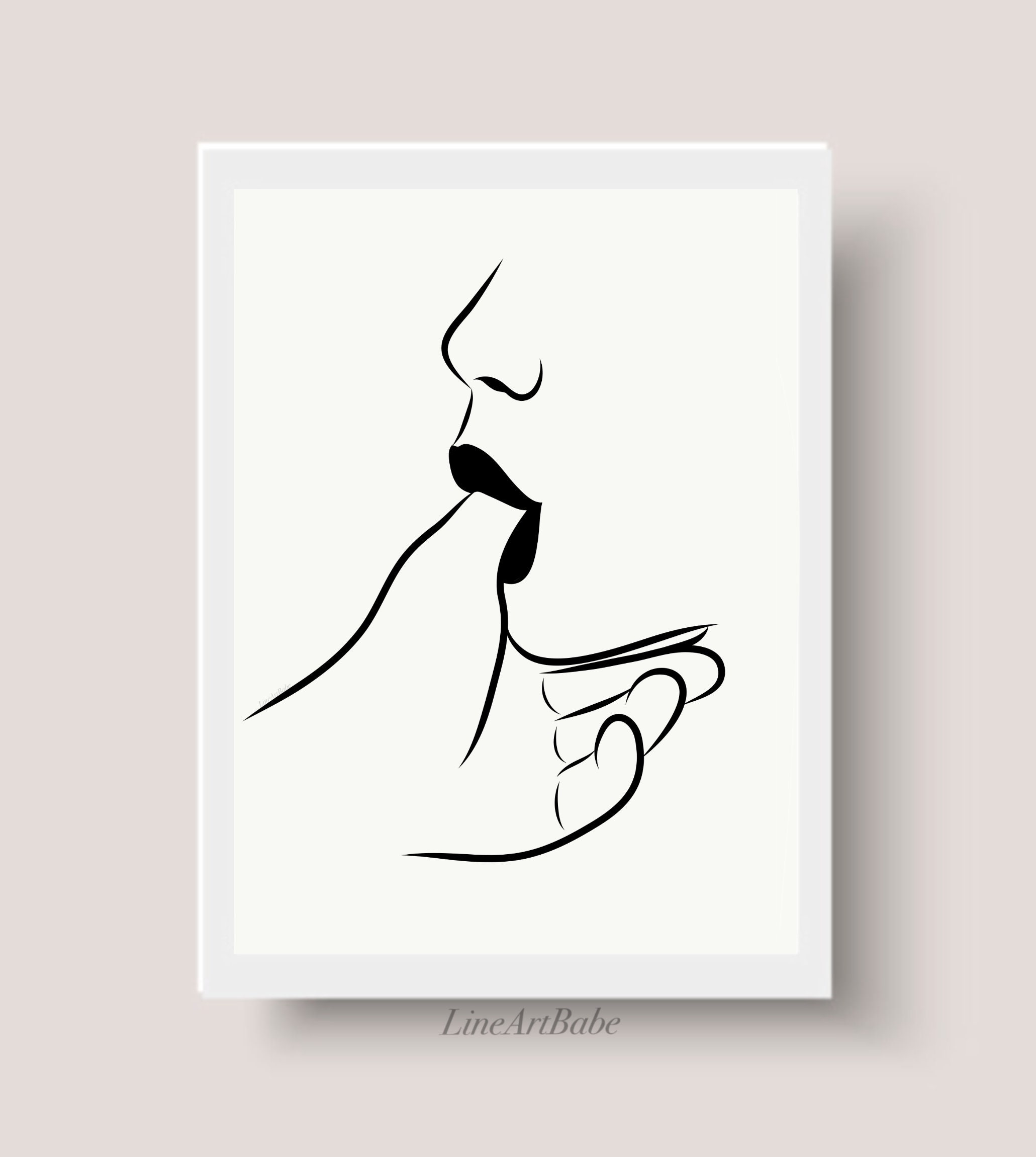 Finger Suck Line Art Sensual Print Erotic Print Sexy Bedroom picture
