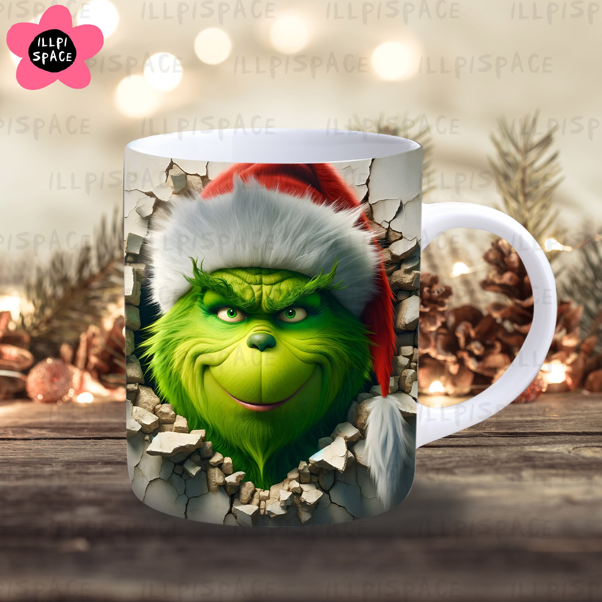 Dr. Seuss The Grinch Resting Grinch Face Heat Reactive Changing Coffee Mug  Cup Black