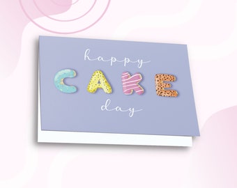 Happy Cake Day! | Hand Made | Birthday card | Folded |