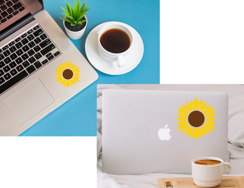 Sunflower Vinyl Decal Sticker Sunflower Vinyl Car Decal Etsy