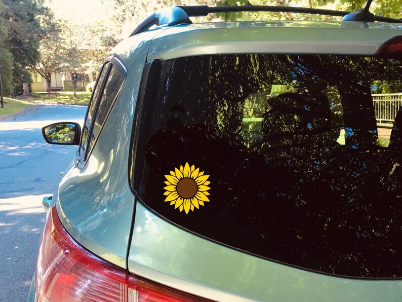 Sunflower Vinyl Decal Sticker Sunflower Vinyl Car Decal Etsy