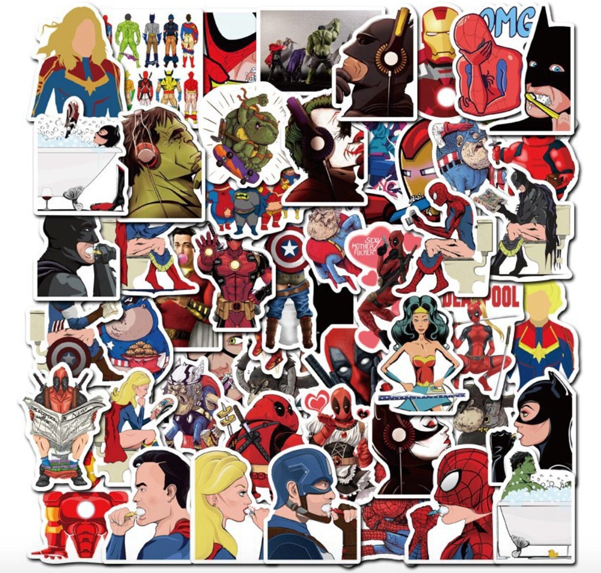 24 pcs Funny Marvel Hero Sticker Bomb Pack Superhero Sticker Etsy