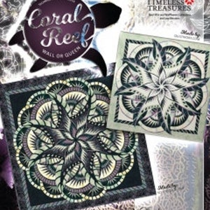 ENVÍO GRATIS - Patrón de la técnica del mes Coral Reef (TOM) - Queen 99x99 o Wall 80x80 de Quiltworx