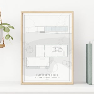 Farnsworth House | Mies Van der Rohe | Digitale download architectuurprint