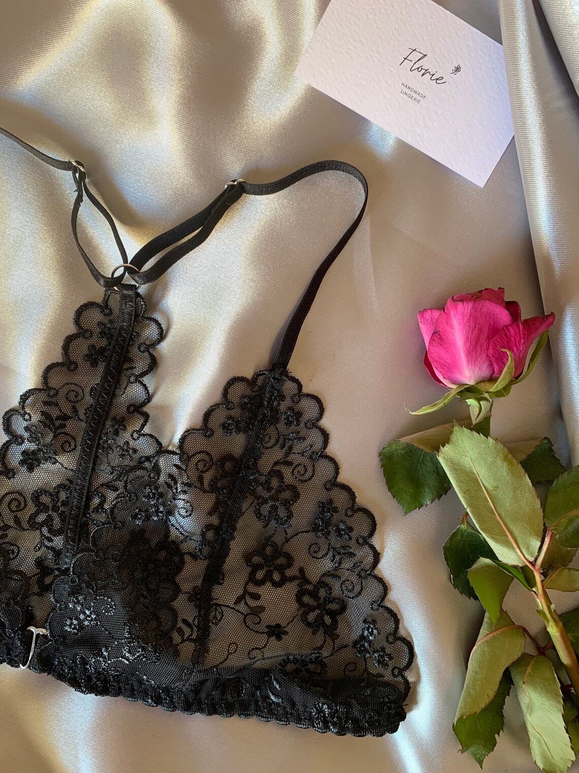 Lingerie made in italy lace top bralette bra front closer Etsy