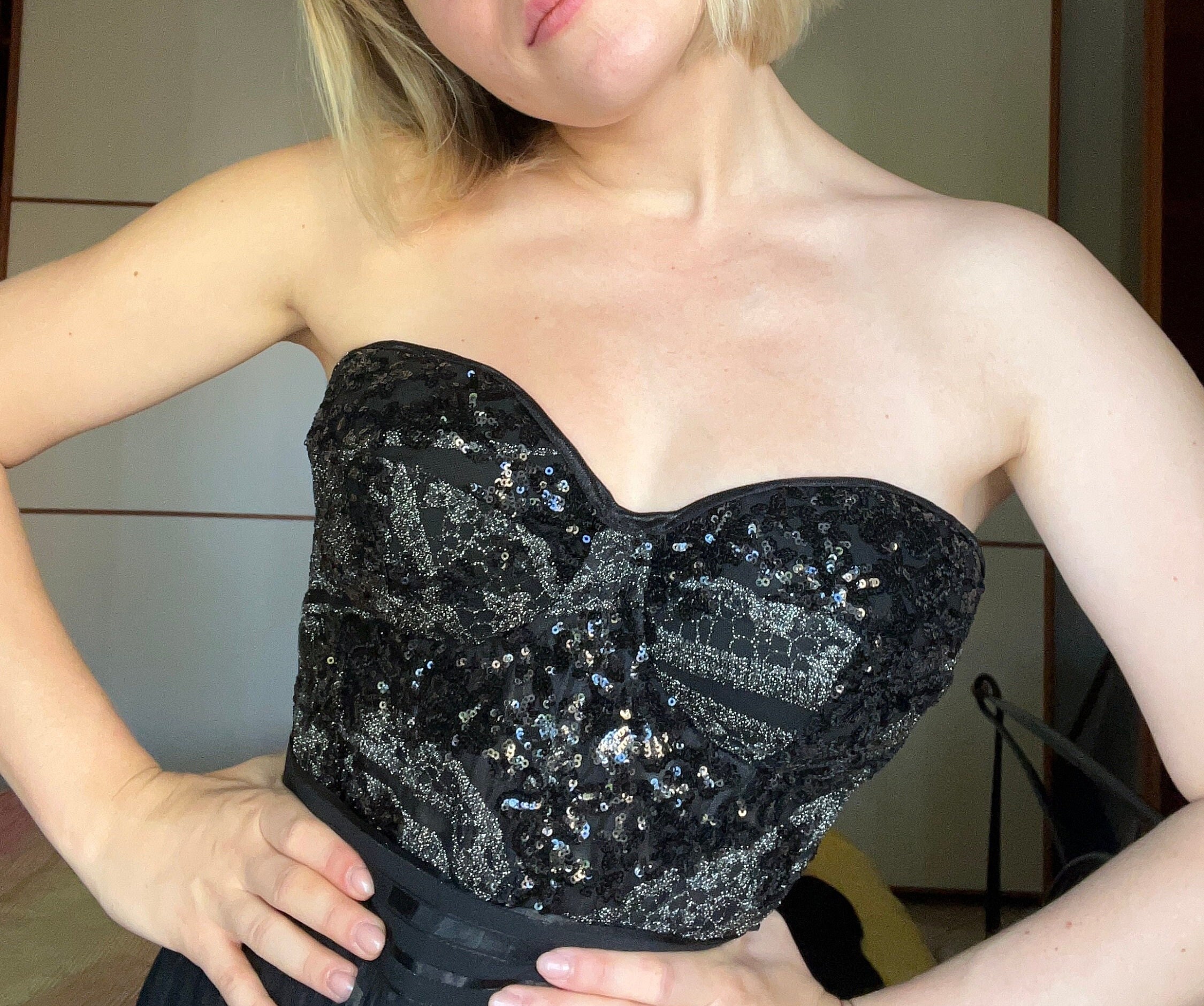 Sparkly sales corset bustier