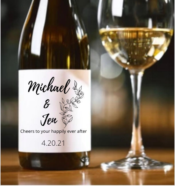 Engagement Wine Labels Engagement Gift Newlywed Gift Etsy