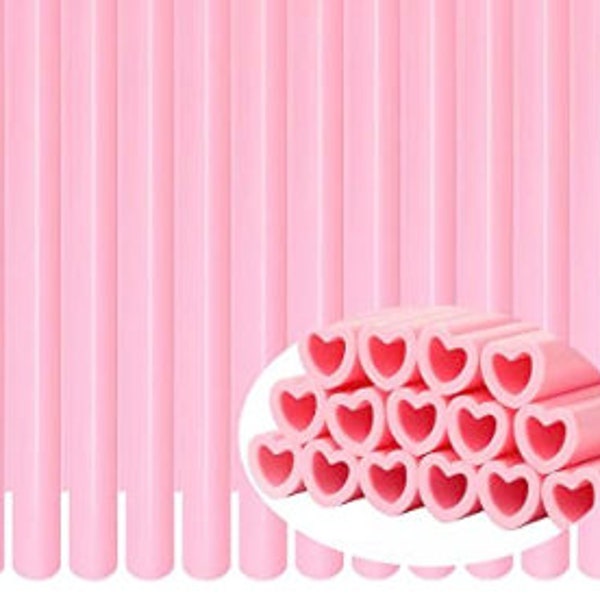Heart Shaped Pink Reusable Straw | Reusable Straw | Baby Pink Heart Silicone Straw |Reusable Straw | Silicone 9.8" Tumblers Straws